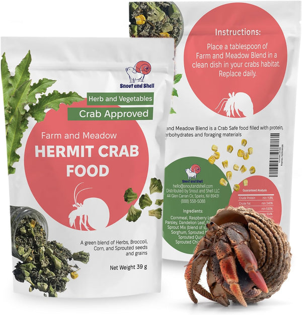 Natural Hermit Crab Food – High-Protein Hermit Food with Real Fruit and Sprouted Grains – 65 G (2.3 Oz) Crab Food for Pet Hermit Crabs by Snout and Shell9