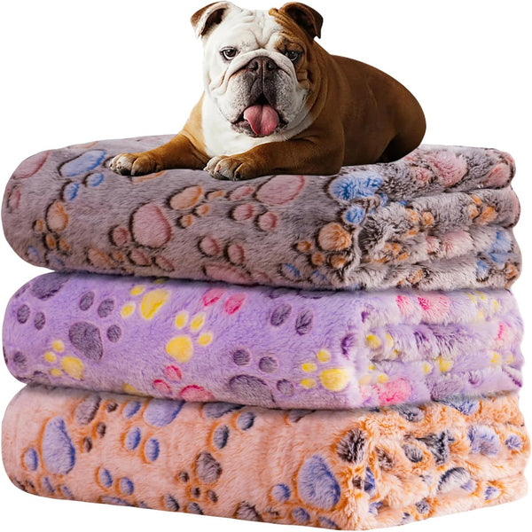 Rezutan Dog Blankets for 3 Pack Large Medium Pet Cat, Soft Fuzzy Washable Blanket, Comfort Flannel Suitable for Dogs Kennels & Beds, Sofas, Furniture, Gifts Puppy Essentials, 41 X 31 Inch, Black15