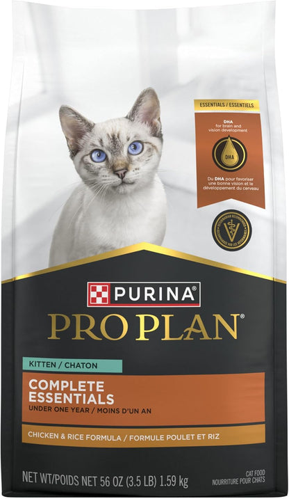 Purina Pro Plan Kitten Dry Food Complete Essentials Chicken and Rice Formula 3.5 Pound (Pack of 1)4