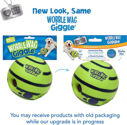 Wobble Wag Giggle Ball, Interactive Dog Toy, Fun Giggle Sounds When Rolled or Shaken, Pets Know Best, as Seen on TV9