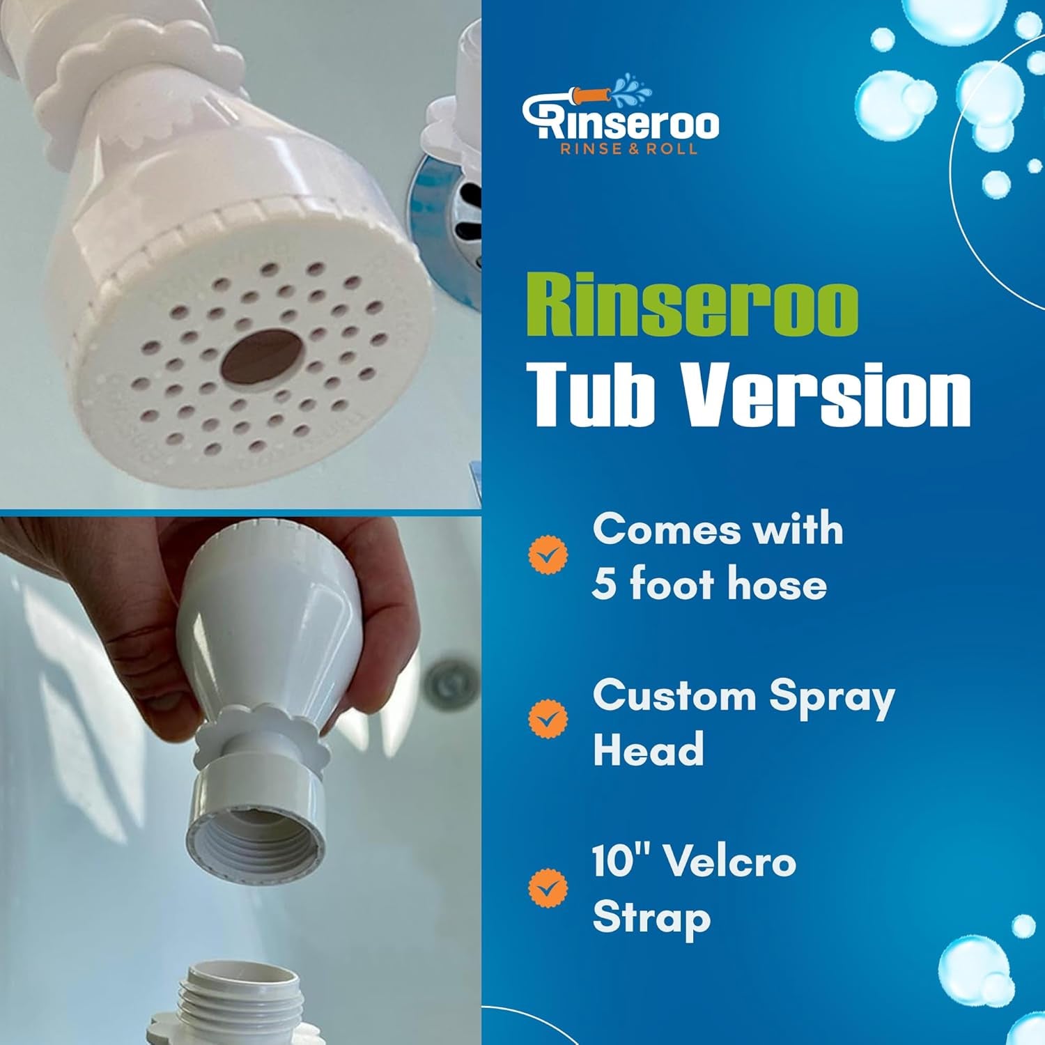 rinseroo-slip-on-bathtub-faucet-sprayer-attachment-ultra-flex-dog-shower-hose-adapter-portable-hose-attachment-with-sprayer-pet-showerhead-attach-tub-spout-5-foot-hose-no-install-for-speedy-washing