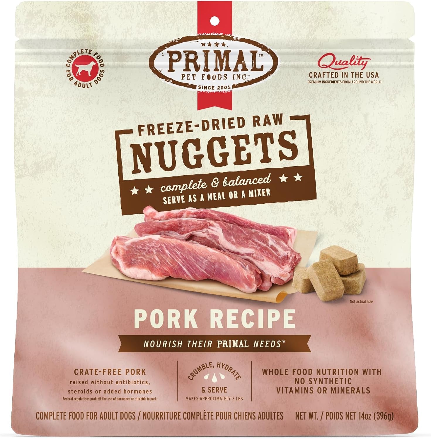 primal-freeze-dried-dog-food-nuggets-chicken-complete-balanced-meal-topper-or-treat-premium-healthy-grain-free-high-protein-raw-dog-food-14-oz-complete-balanced-nutrition-meal-topper-or-treat-grain-free-high-protein-no-synthetic-vitamins-minerals