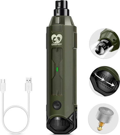 Casfuy 6-Speed Dog Nail Grinder - Newest Enhanced Pet Nail Grinder Super Quiet Rechargeable Electric Dog Nail Trimmer Painless Paws Grooming & Smoothing Tool for Large Medium Small Dogs (Blue)11