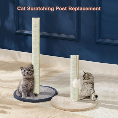Cat Scratching Post Replacement Pole, 2 PCS 15.7In Cat Tree Replacement Post, Natural Sisal Cat Tree Replacement Parts with M8 Screws, Cat Scratch Post for Refurbishment (15.7In/40Cm)6