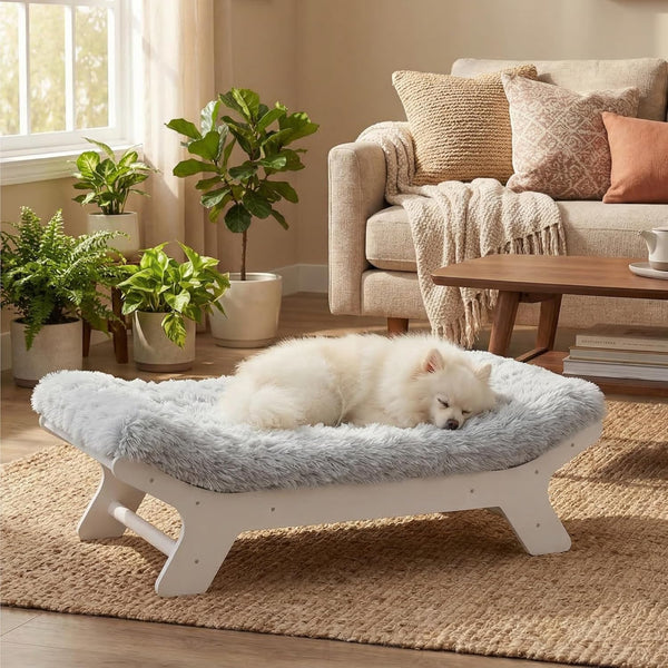 Muihood Elevated Wooden Dog Bed with Foam Mattress, Walnut, Large | Raised Dog Bed with Washable Cover, Supportive Foam Mattress, Perfect for Large Dogs and Indoor Living15