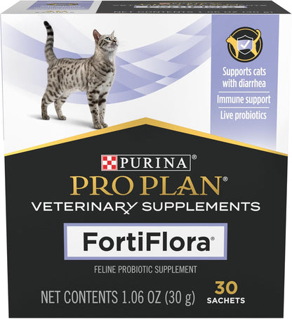 Pro Plan Veterinary Diets Fortiflora Daily Probiotic Powder Supplement for Cats with Digestive Support and Immune System1