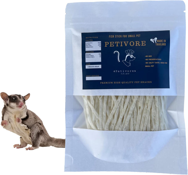 Premium Fish Stick for Sugar Glider and Small Exotic Pet - Made from Real Fish - Hamster, Squirrel, Chinchillas, Marmoset - Favorite Treats, Snacks and Food (35G)1