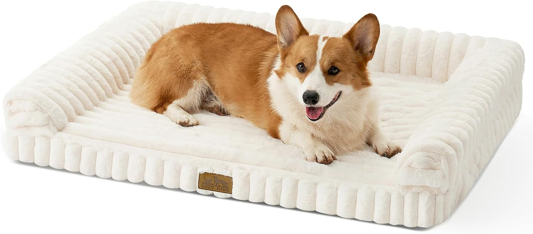 cozy-kiss-ultra-soft-faux-rabbit-fur-dog-bed-for-medium-dogs-36x27-orthopedic-foam-couch-removable-washable-cover-waterproof-lining-cream