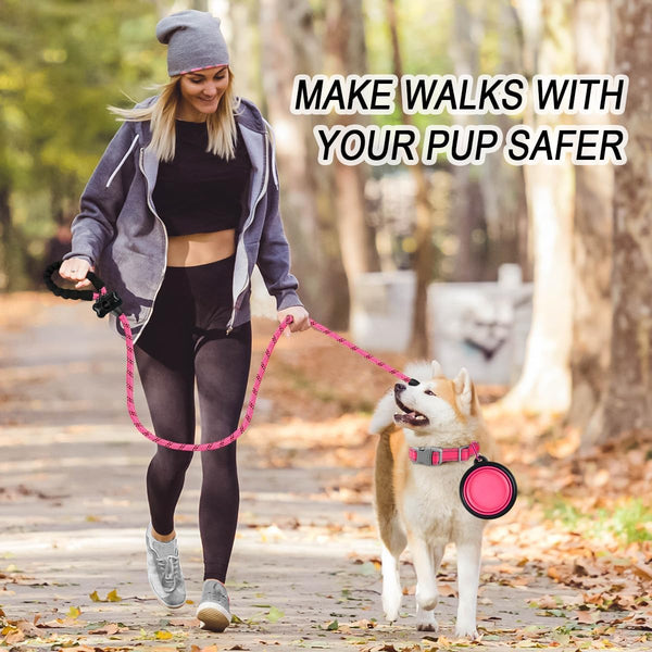 BARKBAY Dog Leashes for Large Dogs Heavy Duty Dog Leash 4/5/6 FT with Comfortable Padded Handle and Highly Reflective Threads for Medium Large Dogs Walking Training Running (5Ft-1/2'',Pink)3