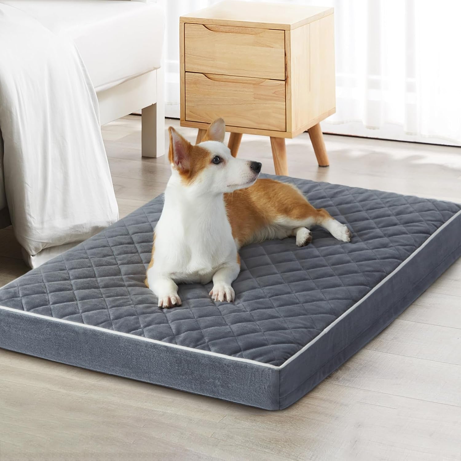 wnpethome-orthopedic-waterproof-extra-large-senior-dogs-bed-for-comfy-sleeping-with-removable-washable-cover-multi-needle-quilting-xl-crate-bed-for-large-sized-dog-relax-light-grey