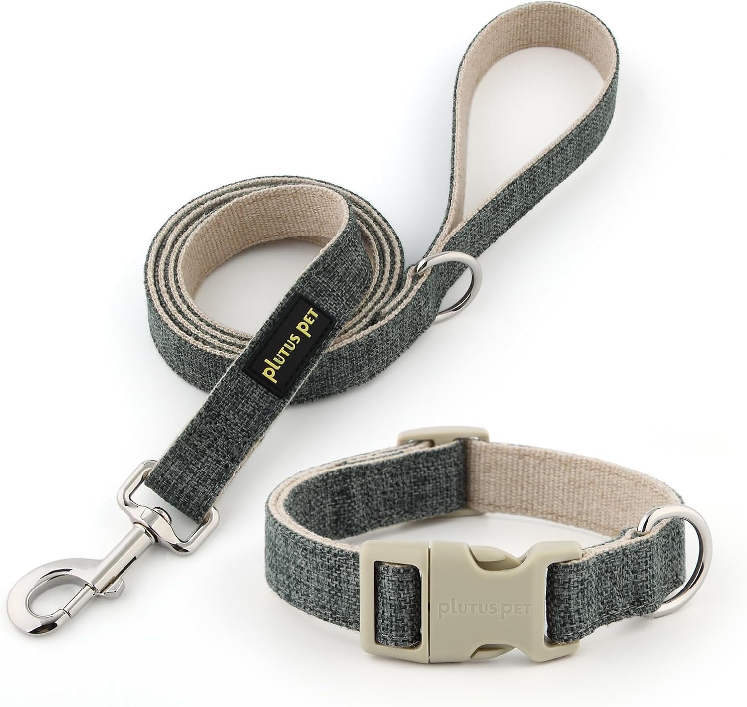 plutus-pet-cotton-hemp-dog-collar-and-leash-set-adjustable-collar-for-small-medium-and-large-dogs-heavy-duty-and-soft-on-skin-lavender-s