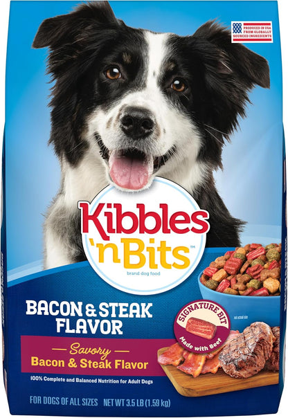 Kibbles 'N Bits Dry Dog Food, Savory Bacon & Steak Flavor for Adult Dogs 16 Lb. Bag11