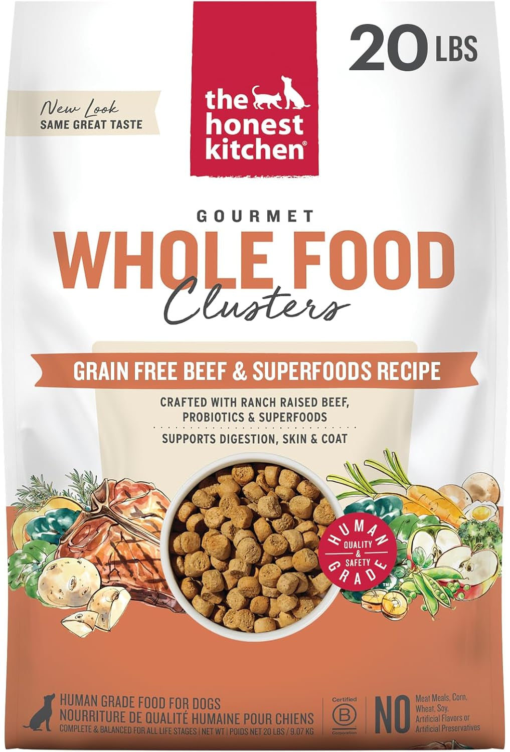 the-honest-kitchen-grain-free-beef-superfoods-whole-food-clusters-human-grade-dry-dog-food-vet-crafted-nutritional-support-for-skin-coat-digestion-overall-wellness-5-lb-bag