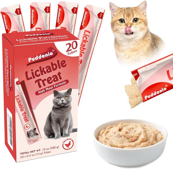 Lickable Cat Treats, High-Meat Purée, 0.5 Oz Tubes, 20 Count | High-Meat Purée with Minimal Ingredients and No Added Gums or Fillers; Thick, Smooth Texture for Treating or Meal Topping12