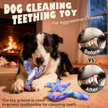 Oceanbone 3 Pack Rock-Hard Nylon Dog Chew Toys for Aggressive Chewers, Indestructible Dog Toys, Bacon Flavor Chew Bones for Large Dogs 20-90 Lbs, Heavy Duty, Long-Lasting, Keeps Dogs Busy (XL Ocean)6