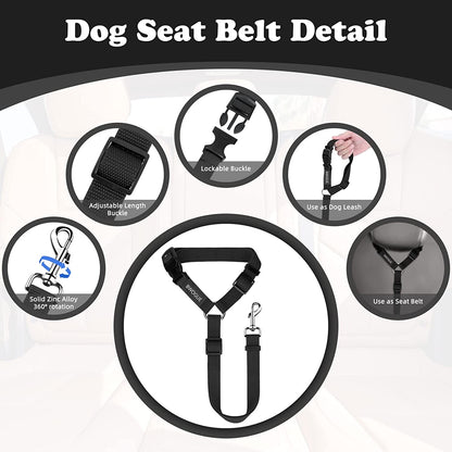 Adjustable Pet Seat Belt Restraint for Dogs and Cats - Vehicle Headrest Safety Harness (1 Pack)3