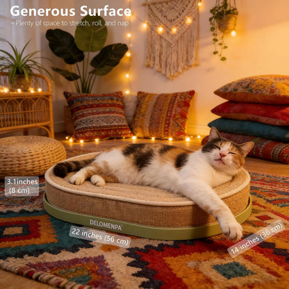 Large Sisal Cat Scratcher Lounge, 2-In-1 Cat Bed with Durable Base & Plush Foam Cushion, Non-Shedding Cat Scratching Pad for Indoor Cats,22"X14", No Mess Furniture Protector7