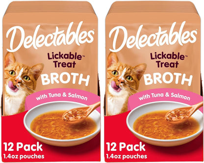Delectables Savory Broths Lickable Wet Cat Treat Variety Pack, 12Count(Pack of 1)11
