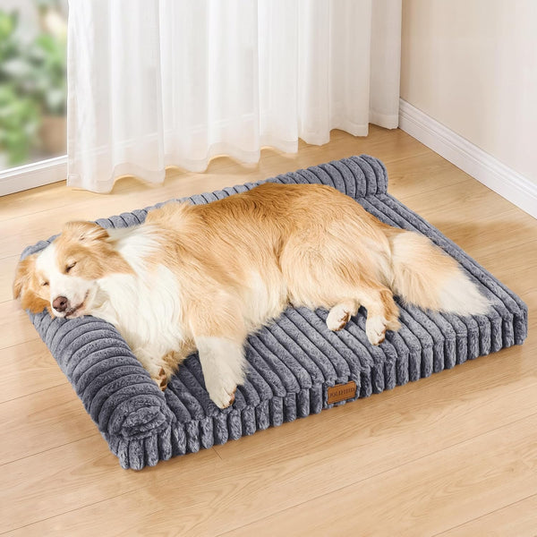 Orthopedic Calming Large Dog Bed Pet Sofa Bed 36''X24'' Grey | 2-Sided Pet Couch Large Sized Dog, Soft Egg-Crate Foam Dog Mat, Waterproof Removable Washable Cover, Nonskid Bottom Cat Bed1