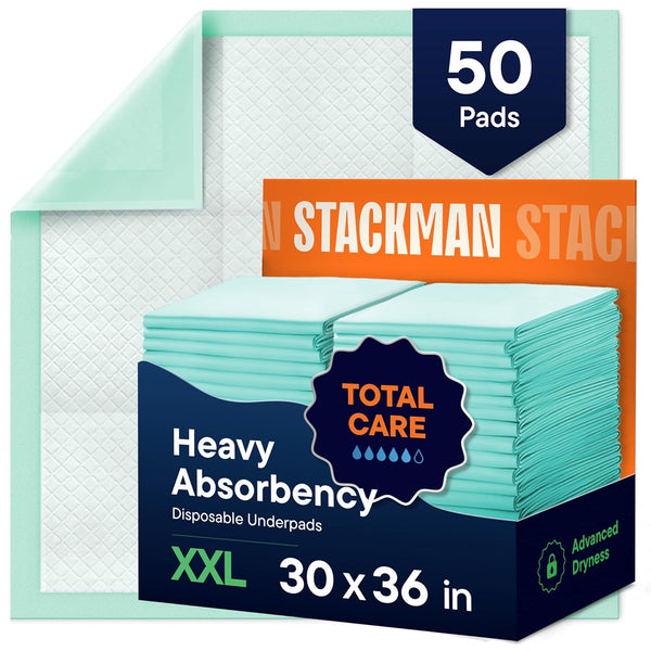 Chucks Pads Disposable - 30X36 Underpads [50-Pack] Incontinence Chux Pads | Absorbent Fluff Protective Bed Pads, Extra Large Pee Pads for Kids Adults & Elderly, Leak Proof Puppy Pads for Training1