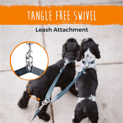 Mighty Paw Double Dog Leash, No Tangle Adjustable Split Lead for Two Dogs | Fits 0-100 Lb, 16-24 in Range, Reflective Stitching, Waterproof, Neoprene Padded Handle5