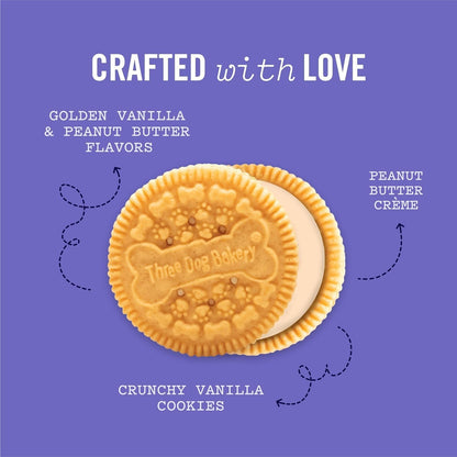 Three Dog Bakery Lick'N Crunch! Dog Treats - 13 Oz | Golden Vanilla & Peanut Butter Sandwich Cookies - Crunchy Treats with Peanut Butter Creme4