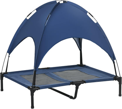 Pawhut Elevated Portable Dog Cot Cooling Pet Bed with UV Protection Canopy Shade, 48 Inch | Large Pet Bed, Outdoor Dog Cot, UV Protection Shade, Camping7