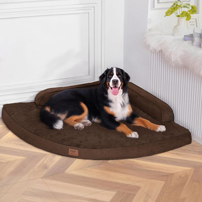 MEKIY Orthopedic Waterproof Dog Bed with Sides for Extra Large Sizes Dogs | Egg Crate Foam, Waterproof Liner, Anti-Slip Bottom, Space-Saving, Perfect for Corners and Sofa Edges, 40 X 40 Inch25