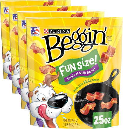 Purina Beggin' with Real Meat Dog Treats, Fun Size Original with Bacon Flavor - 25 Oz. Pouch10