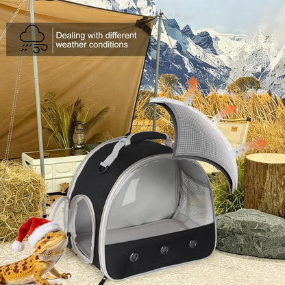 Bearded Dragon Travel Carrier,Lizards Carrier, Small Animal Travel Carrier for Sugar Glider Hedgehog Rat Parrot Bird Guinea Pig, Portable Guinea Pig Travel Bag for 23