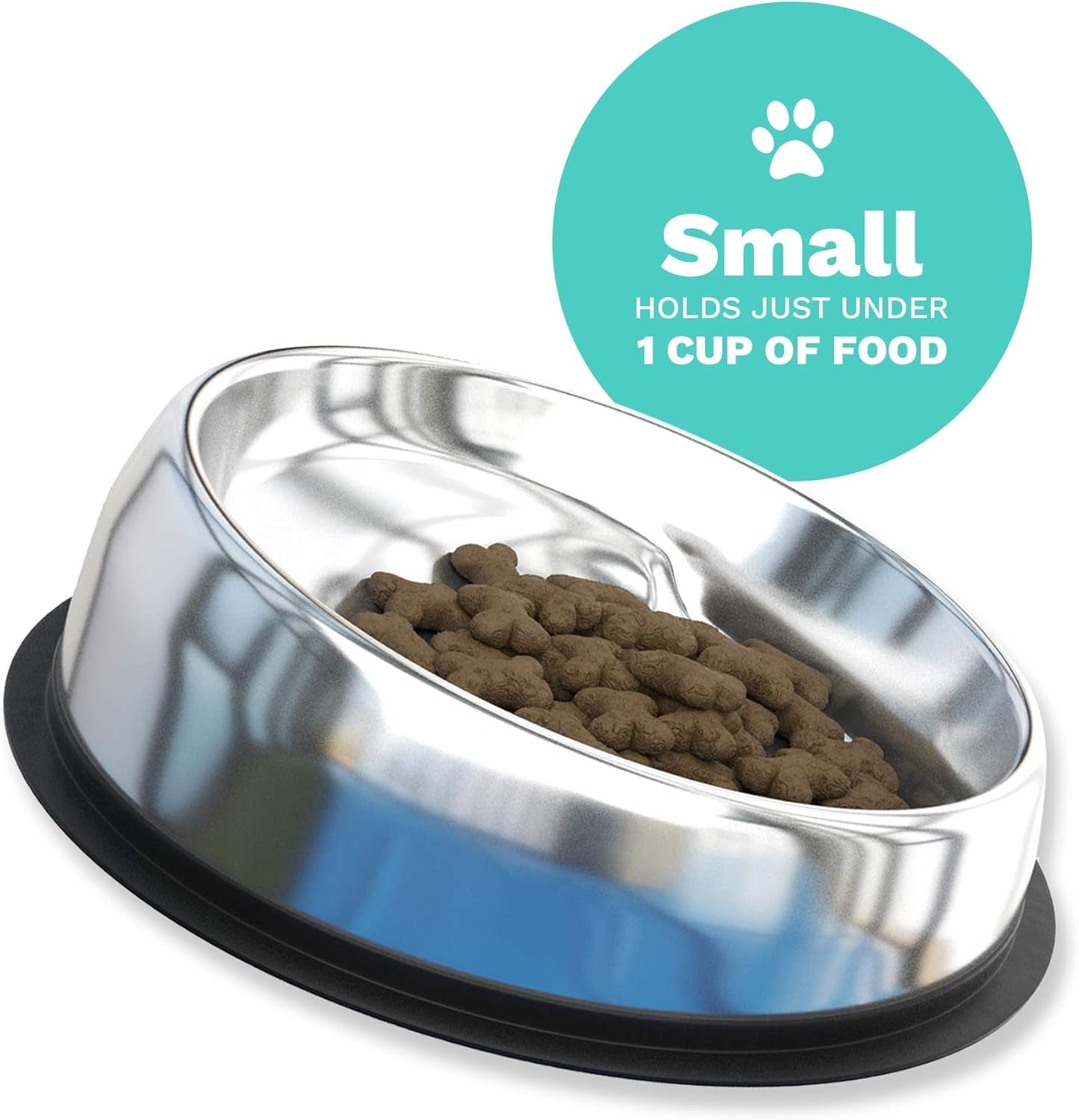 enhanced-pet-bowl-stainless-steel-slanted-dog-bowl-with-raised-ridge-for-flat-faced-dog-breeds-or-cats-food-grade-non-slip-no-spill-bowl-for-dogs-less-mess-less-gas-and-better-digestion-small
