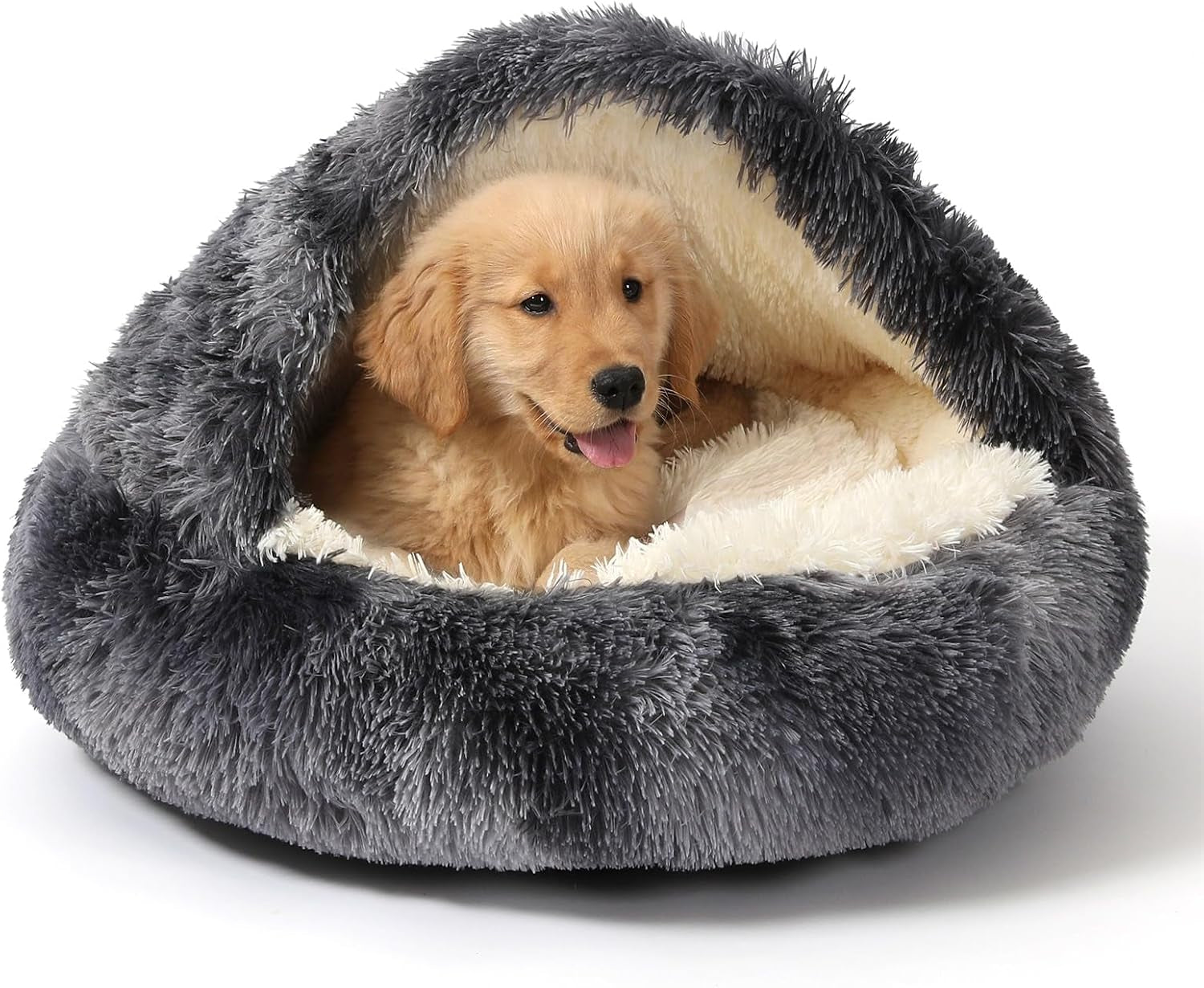 noyal-round-hooded-donut-dog-bed-for-small-medium-pets-plush-fluffy-anti-anxiety-cat-cave-bed-with-cover
