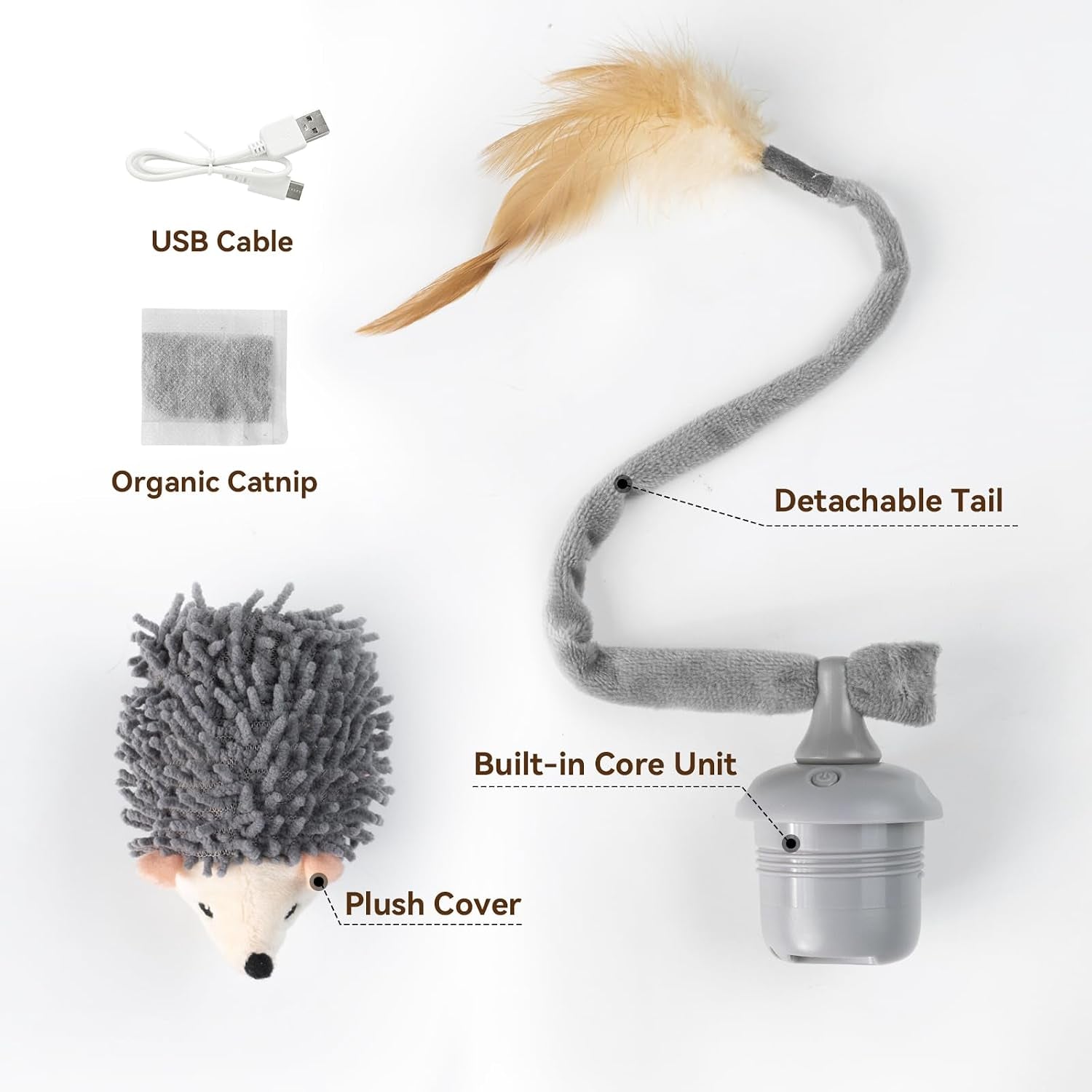 migipaws-interactive-hedgehog-cat-toy-360-rolling-spin-with-soft-plush-tail-for-indoor-cats-smart-motion-sensor-realistic-squeak-rechargeable-plush-kitten-toy-grey