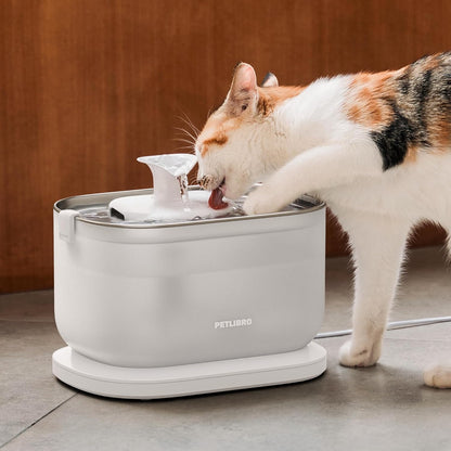 PETLIBRO Cat Water Fountain, Cat Fountain Indoor Stainless Steel Tray, 2.5L/84Oz Wireless Pump Pet Water Fountain, Cat Water Dispenser with Two Flow Modes, Pet Fountain for Drinking Easy Clean7