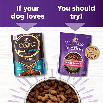 Wellness Bowl Boosters Tender Toppers Dog Food Topper for Small, Medium, and Large Breeds, Grain Free, Natural, Lamb and Salmon Recipe, 8 Oz Bag3
