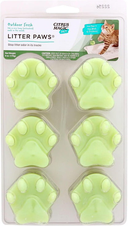 Citrus Magic Pet Odor Control Paws for Litter Boxes, Outdoor Fresh, 6-Count, 6 Count (Pack of 1)5