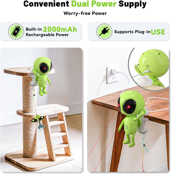 ORSDA Laser Cat Toys for Indoor Cats, 2 in 1 Interactive Automatic Dual Laser & Catnip UFO Dangler for Kitten Toys, Truly Random Trajectory Radar Motion-Activated, Rechargeable 4 Modes, Clamp Design8