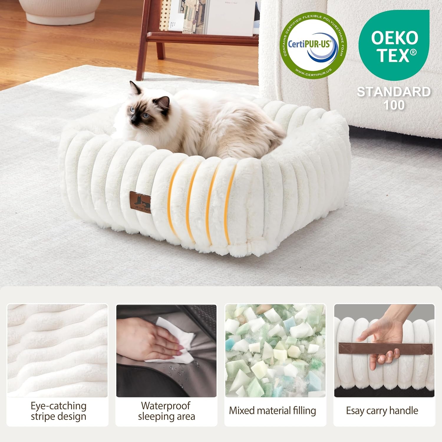 cute-dog-bed-for-small-dogs-cats-washable-fluffy-cat-beds-for-indoor-cats-rectangle-orthopedic-memory-foam-puppy-beds-with-anti-slip-bottom-20-x19-x-7-inches-cream20x19x6inchs