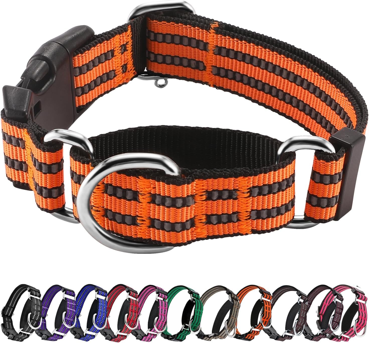 martingale-collars-for-dogs-reflective-escape-proof-training-dog-collars-with-quick-release-buckle-adjustable-no-slip-nylon-dog-collar-for-medium-pets