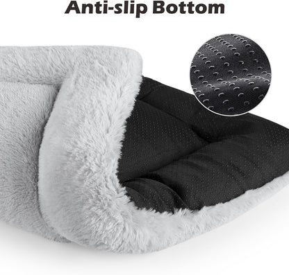 Dog Bed Mat Soft Crate Pad Washable Non-Slip Mattress for Large Medium Small Dogs and Cats Kennel Pad (23'' X 18'', Grey)4