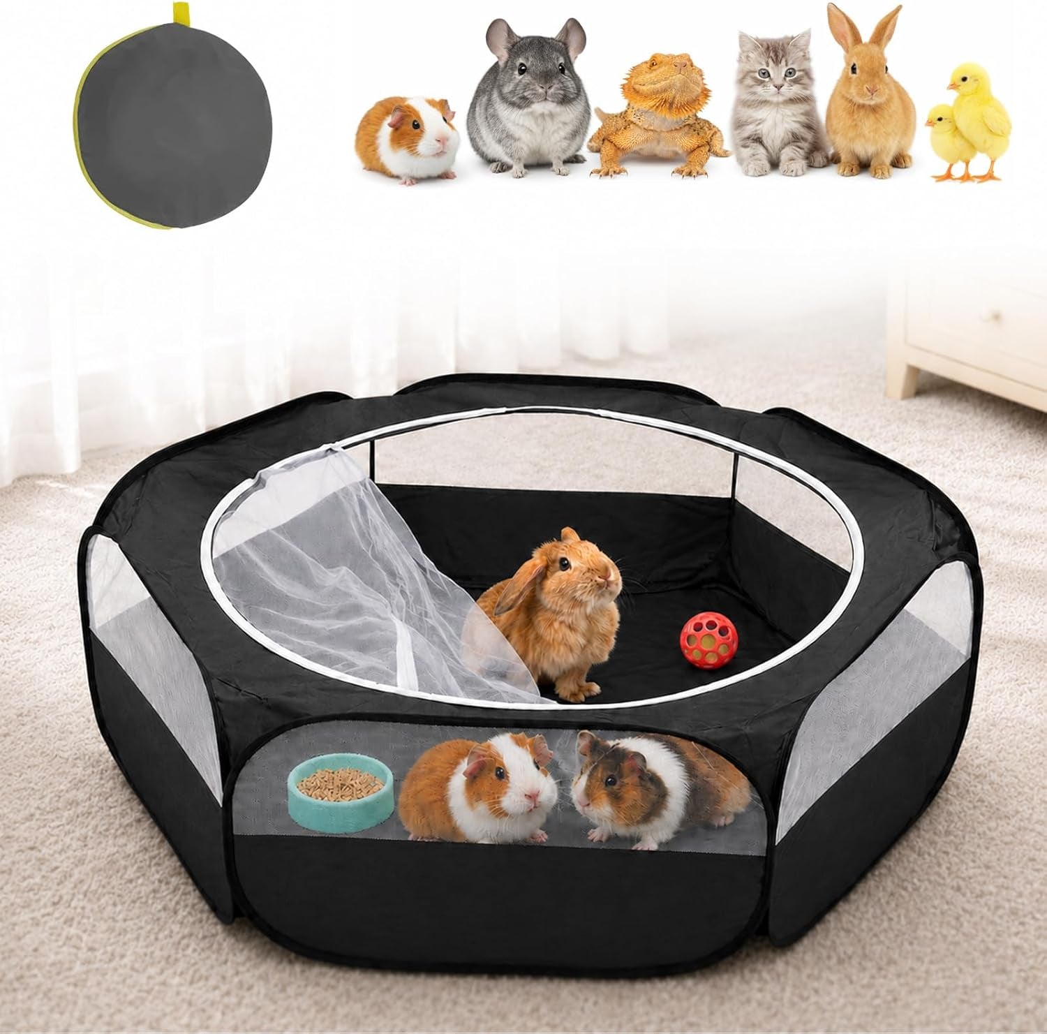 amakunft-small-animal-pop-up-playpen-with-mesh-cover-47-x-23-6-x-15-chicken-brooder-box-play-pen-indoor-outdoor-for-guinea-pigs-bunny-rabbits-ferrets-chinchillas-kittens-indoor-outdoor-water-resistant-chicken-brooder-travel-playpen-for-rabbits-ferrets-hamsters-and-kittens