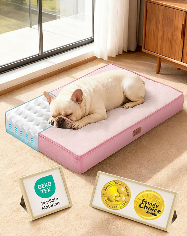 Ohgeni Orthopedic Waterproof Large Dog Bed, Memory Foam, 41 Inch(Gray) | Machine-Washable Removable Cover in Easy-Clean Fabric, Reversible Memory Foam & Easy-Carry Handle, Suitable for Crate14
