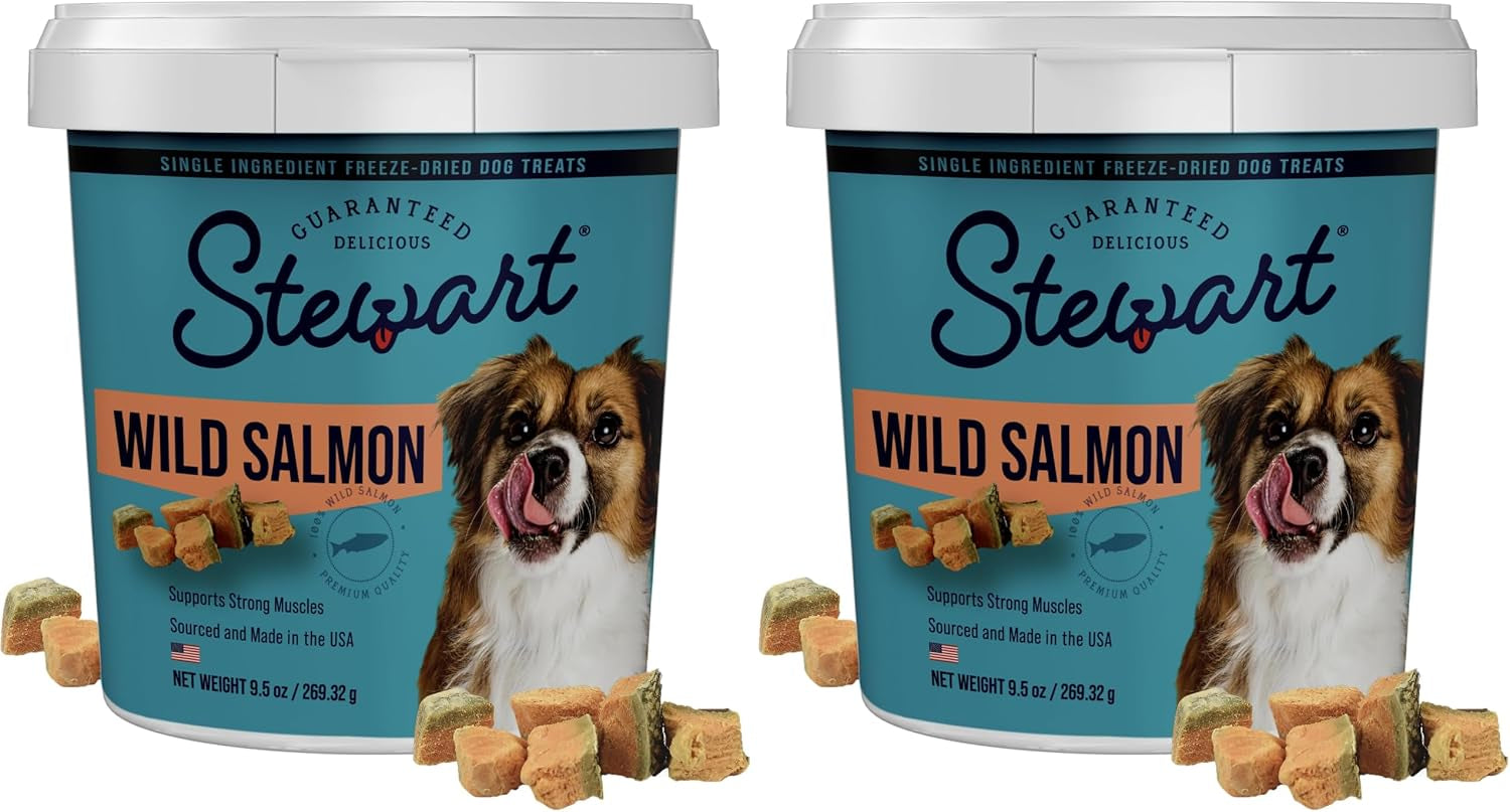 stewart-freeze-dried-dog-treats-100-wild-salmon-9-5-oz-tub-premium-quality-raw-protein-single-ingredient-high-protein-training-treats-food-topper-no-refrigeration-cat-friendly