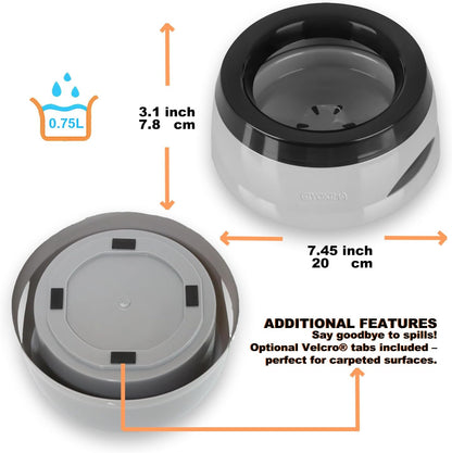 25Oz Spill-Proof Dog Water Bowl – Slow Drink, No-Splash Pet Feeder for Small/Medium Dogs, Cats, Puppies & Kittens, Non-Slip Portable Bowl for Car, Travel, Home – Grey5