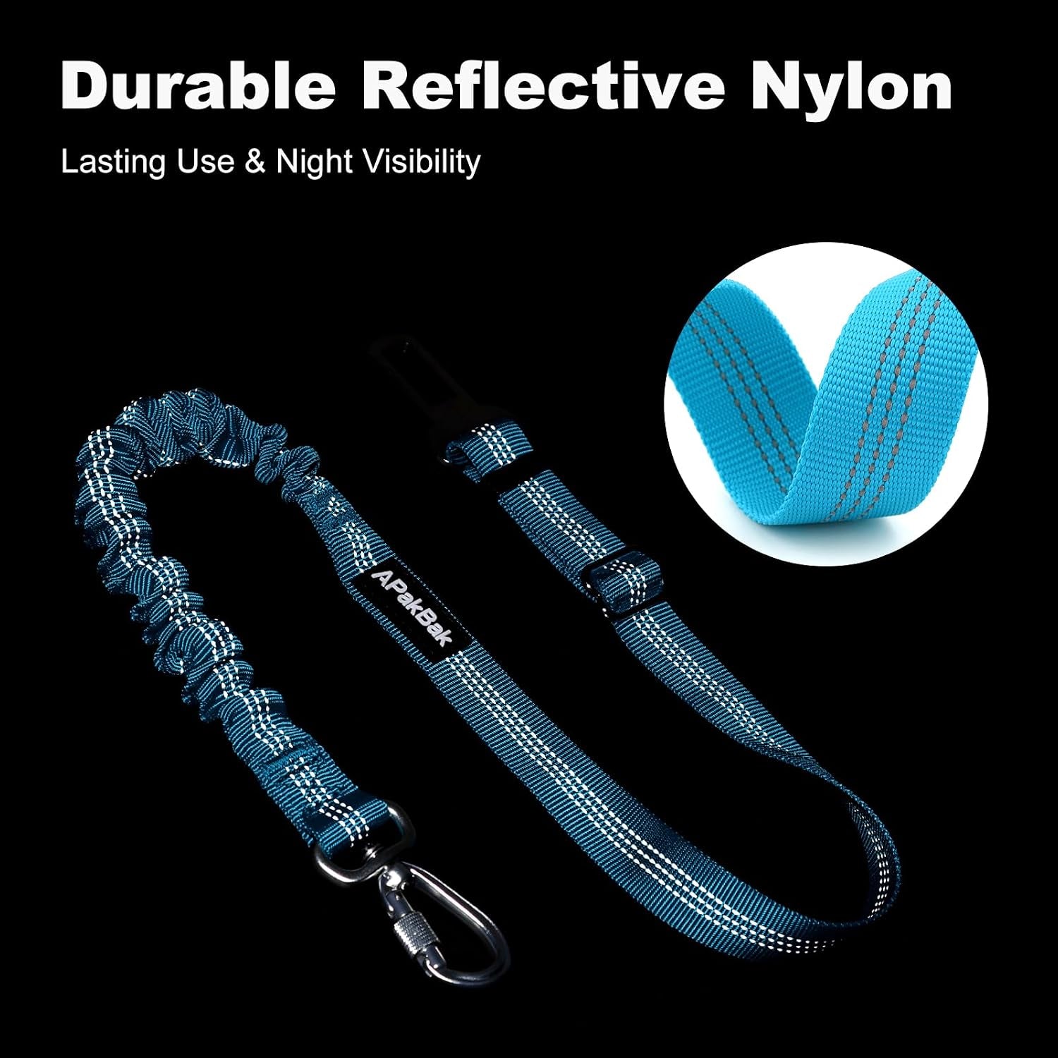 dog-seat-belt-for-car-car-harness-with-locking-aluminum-hook-adjustable-reflective-nylon-seatbelt-with-elastic-bungee-travel-safety-restraint-for-small-medium-large-dogs-light-blue