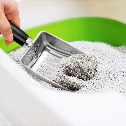 Cat Litter Scoop - Stainless Steel Metal Cat Litter Scoop-Kitty Metal Scooper-Sturdy Mesh Scooper - Mesh Shovel-Easy to Clean - Suitable for Cat Litter Box - Light Black7