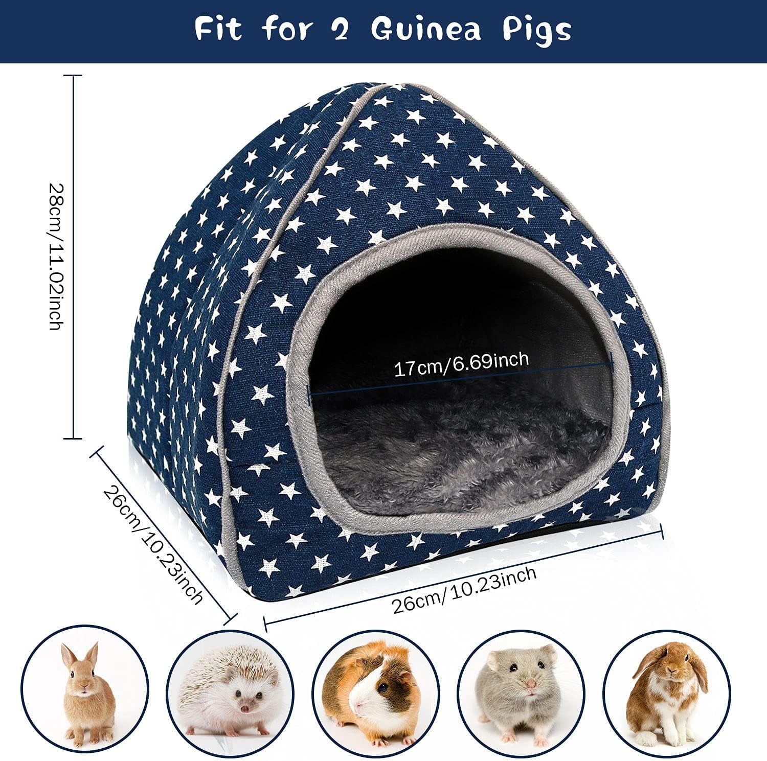 bwogue-guinea-pig-bed-hideout-washable-hamster-cave-for-small-animals-removable-cushion-for-cleaning-warm-fleece-nest-washable-bed-10-23-x-10-23-x-11-in-dwarf-rabbits-hedgehogs