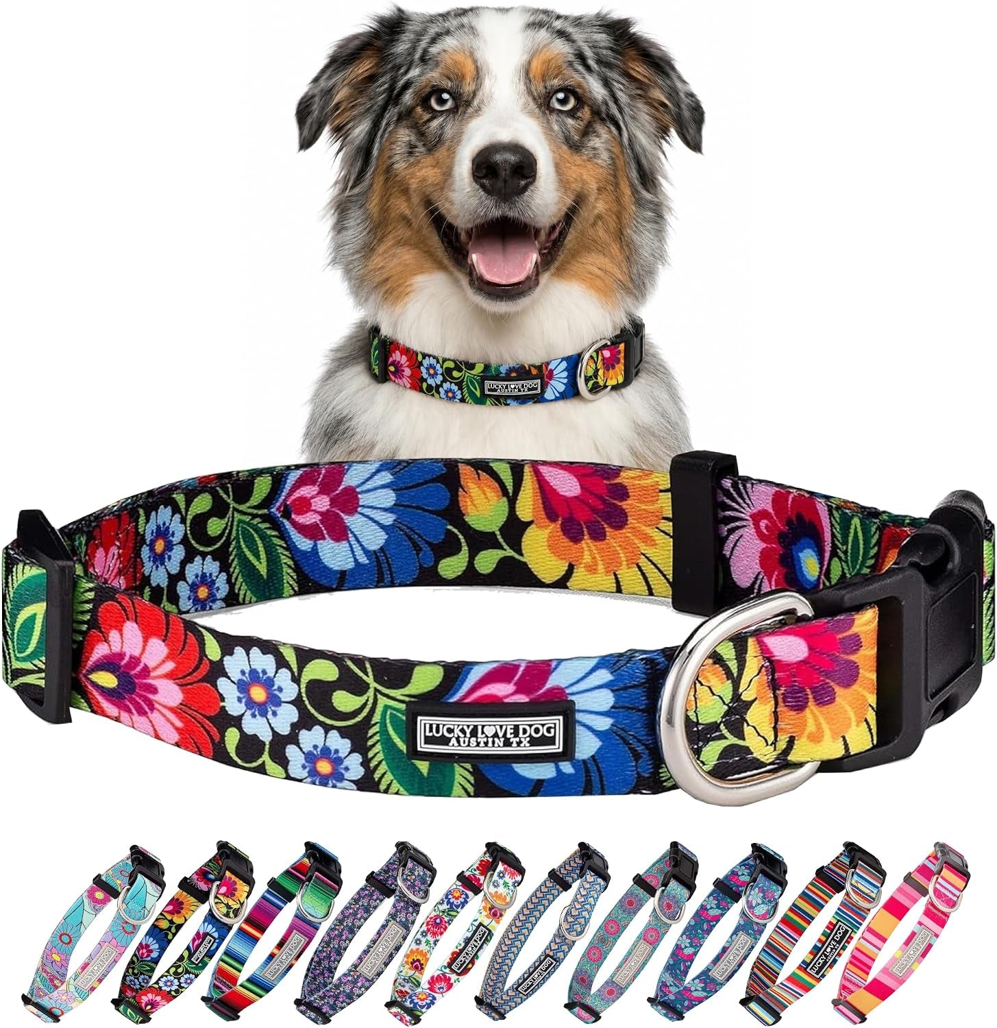 lucky-love-dog-easy-click-buckle-dog-collar-with-leash-set-combo-durable-comfortable-for-male-female-dogs-pet-collar-for-medium-dogs-secure-fit-blackbird-combo-medium