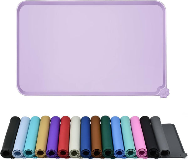 Reopet Silicone Pet Feeding Mat - Waterproof & Non-Slip Dog Cat Placemat | High Raised Edges Prevent Food & Water Spills to Protect Floors, Easy to Clean, Fit for Dog Cat Bowls22