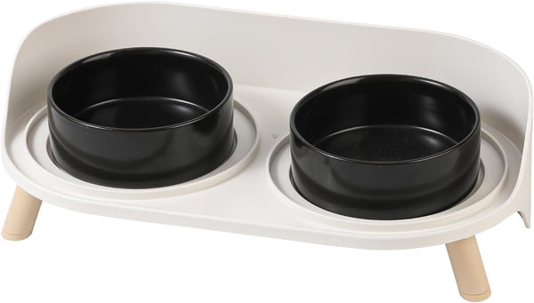 Elevated Ceramic Dog Bowl Set - Double Dog Feeding Bowls with Stand Splash Proof - Raised Dishes for Food and Water - Ideal for Small to Medium Dogs - 2 X 720 Ml - 11.3 Oz - White7